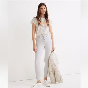 Madewell 10” White High-Rise Skinny Crop Jeans - size 25